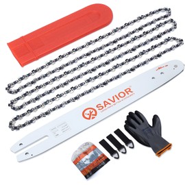Savior 14 Inch Chainsaw Bar and S50 Chain Combo, 3/8"LP Pitch .050" Gauge 50 Drive Links Replace Oregon 105667 140SDEA074 Bar, Fit Stihl MS170, MS180, MS180C and More(3 Chains + 1 Bar)