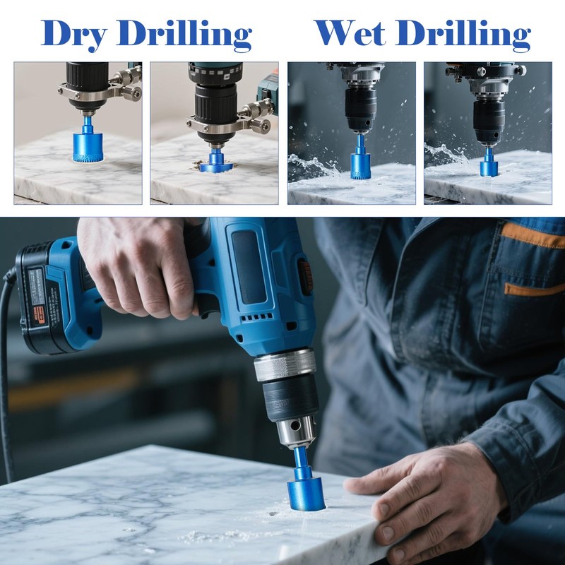 Diamond Hole Saw Tile Drill Bits Kit - 16PCs Crack-Free