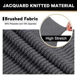 PrinceDeco Stretch Sofa Cover Slipcover Couch Covers for 3 Cushion Couch Furniture Protector Sofa Covers with Non Slip Elastic Bottom Dogs Pet Friendly Fitted (Sofa, Grey)