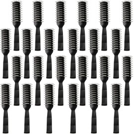 Honeydak 24 cepillos de ventilación para el cabello para hombres y mujeres, para secado de cabello, cepillo de cabello curvado ventilado con cerdas con punta de bola, para secado rápido, color negro
