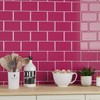 VEELIKE 6 Sheets Berry Pink Subway Tile Peel and Stick