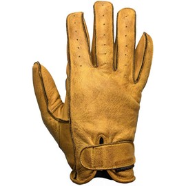 Helstons Hiro T12 Motorcycle Gloves Summer Leather Soft Gold-Black, Black/Gold