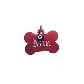 Evil Eye, Evil Eye Dog Id Tag with Free Engraving (Black)