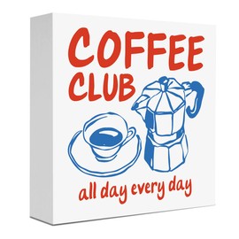 Coffee Gifts Decor for coffee Lover Coffee Badging Sign Foodie Wooden Sign Desk Table Decor for Café Kitchen Home Farmhouse Office