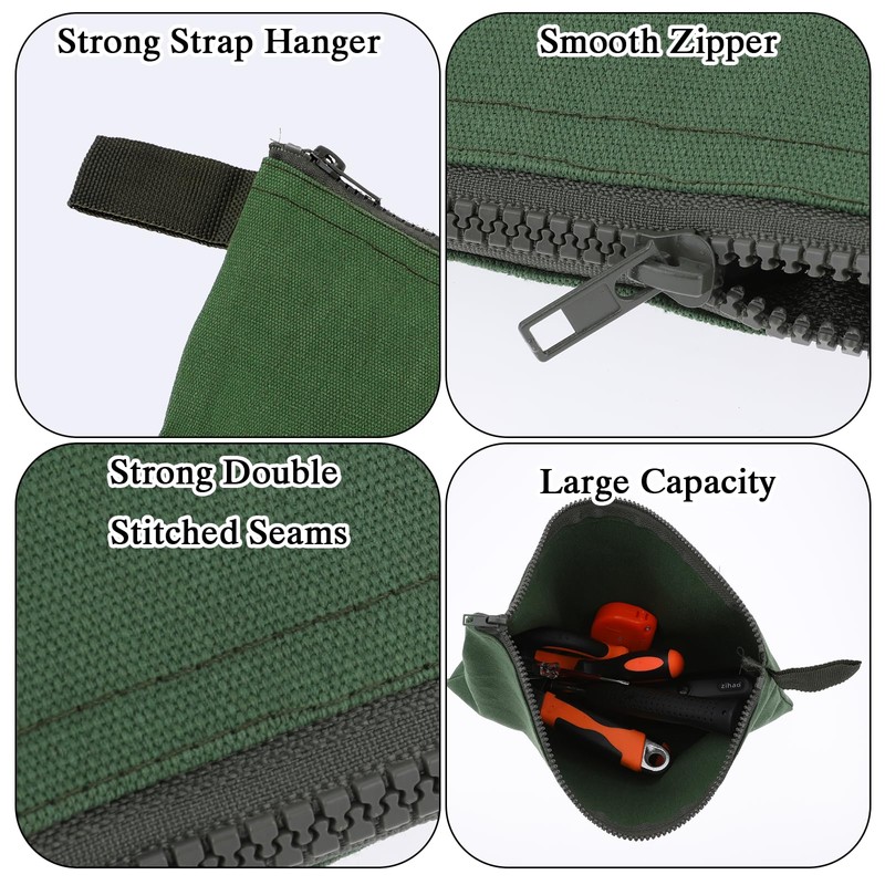 12 Pcs Tool Pouches With Zipper 11.8 x 7.9 Inch