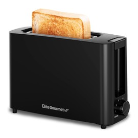 Elite Gourmet ECT118B Cool Touch Single Slice Toaster, 6 Toasting Levels & Wide Slot for Bagels, Waffles, Specialty Breads, Pastry, Snacks, Black