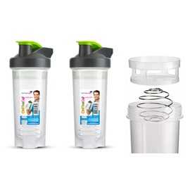 Homeshopa Shaker Bottle, 700ml Protein Shaker Bottle with Mixer Ball for Supplement Shakes, Leak-Proof Screw-On Lid & Secure Drinking Flip Cap, BPA Free Large Sport Gym Blender Bottle-Pack of 2