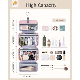 Chakipee Water Resistant Makeup Cosmetic Bag Travel Organizer, red, M