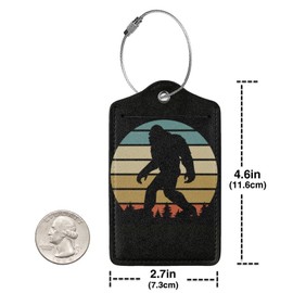 2 Pcs Bigfoot Luggage Tags for Suitcases, Funny Sasquatch Luggage Tags, Bachelorette Honeymoon Anniversary Christmas Birthday Travel Bag Gift for Men Women, Privacy Cover ID Label with Steel Loop