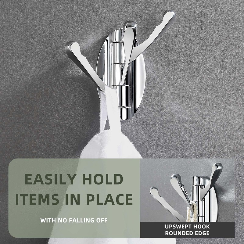 Angle Simple Folding Coat Towel Hook, Metal Robe Hook, Bathroom
