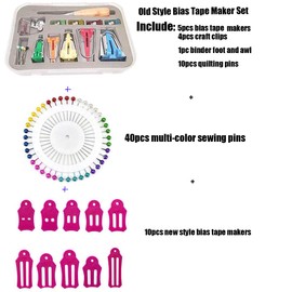 HONEYSEW Single Double Fold Bias Tape Maker Tool Kit Set Fabric Jelly Roll Sasher Tool Set Tools Folding Fabric and Biasing Strips 15sizes