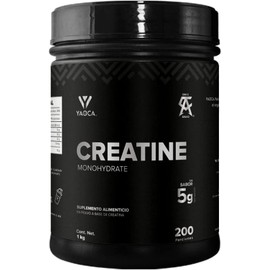 Creatina Monohidratada Micronizada YAOCA – 1Kg (200 Porciones, 5g c/u) ✔ Alta pureza, sin sabor, sin gluten, para ganar masa muscular.