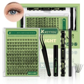 Clear Lash Bond and Seal KEYYOU 10ML Glue for Lash Clusters - Strong, Gentle, Comfortable, Waterproof, Latex-Free, Suitable for Sensitive Eyes