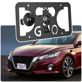No Drill License Plate Holder Compatible with Nissan Altima/Maxima/Sentra/Z RZ34/ Versa Front Grille License Plate Mount Bumper Bracket Holder Car Tag Frame Adapter Accessories