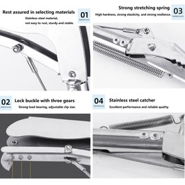 50"Snake Grabber Tool,Collapsible 3 Sections Snake Stick,Snake Tongs Only 17 in After Folding,Snake Stick Suitable for Many Scenarios，Snake Grabber Toolcan Also be Used as Reptile Tongs and Snake Hook