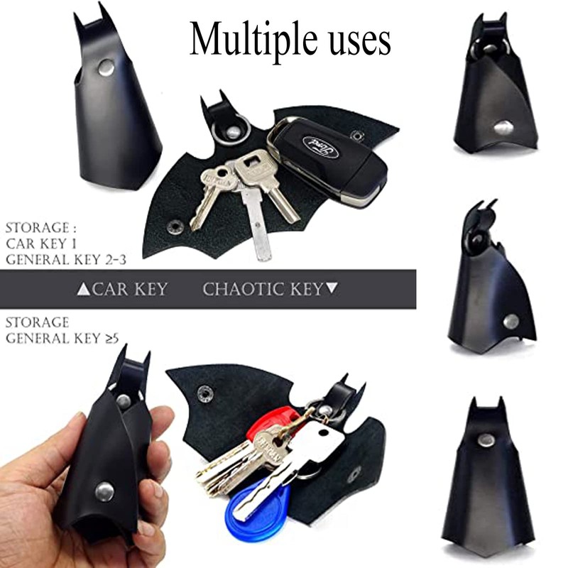 Bat Keyring, Bat Keychain, Leather Keyring for Men, PU Leather
