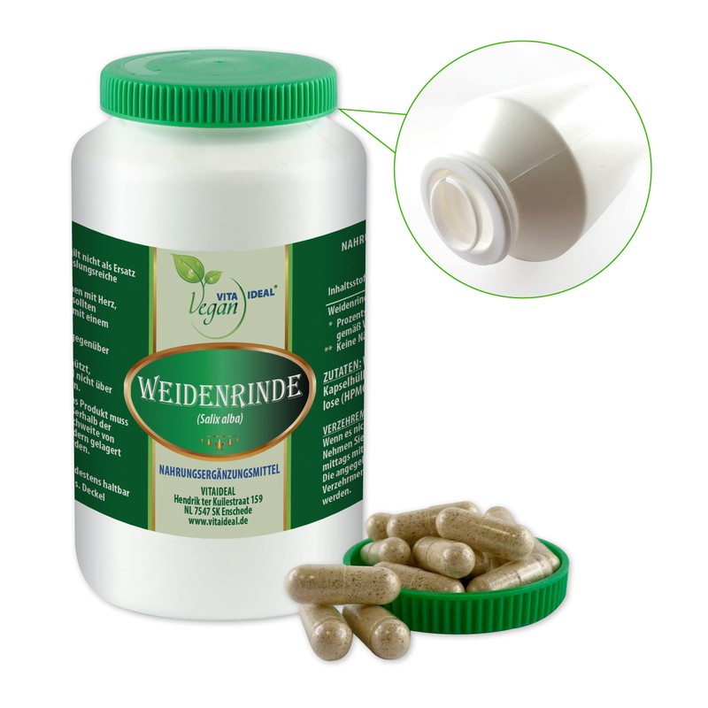 VITA IDEAL Vegan® Willow Bark 180 Capsules – Salix Alba