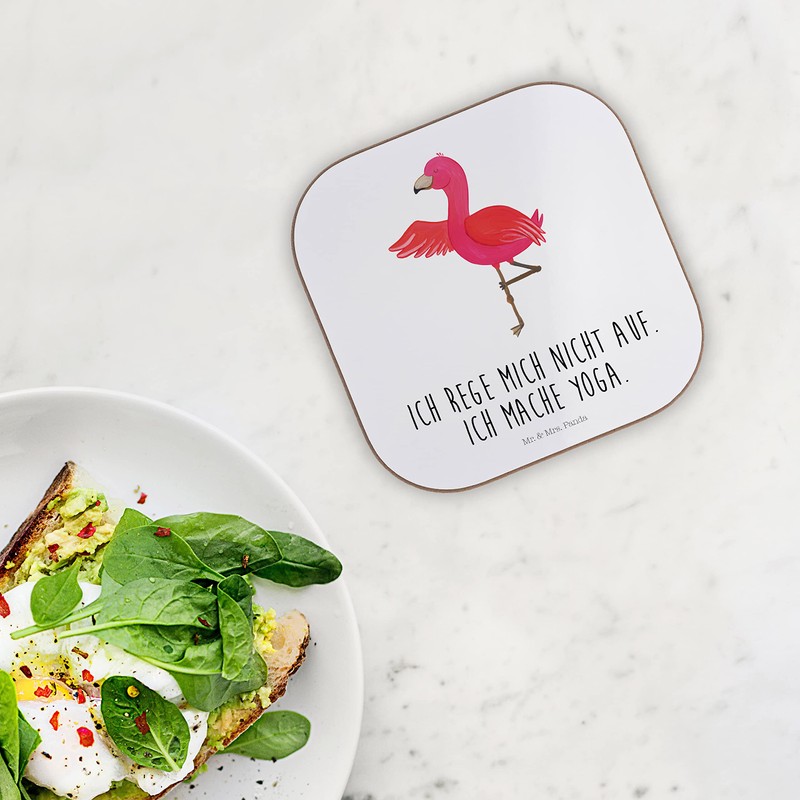Mr. & Mrs. Panda Drinks Coasters Flamingo Yoga Gift Trouble