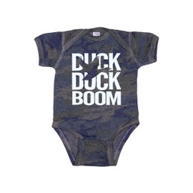 Ebenezer Fire Camo Onesie/Duck Duck Boom/Waterfowl Bodysuit/Duck Hunting/Gift For Baby (6M, CAMO(WHITE TEXT))
