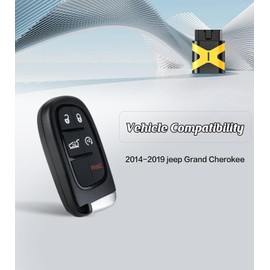 Remote2program Smart Self Programmable Keyless Entry Remote Control 4A CHIP Car Key Replacement for 2014-2019 Jeep Cherokee with FCC: GQ4-54T (5 BTN/GQ4-54T)