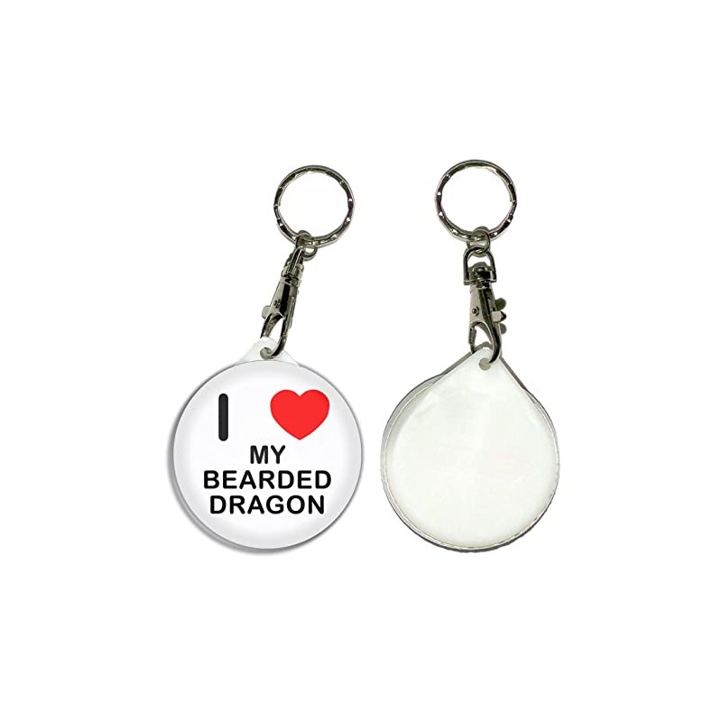 I Love My Bearded Dragon - 55mm Button Badge Key