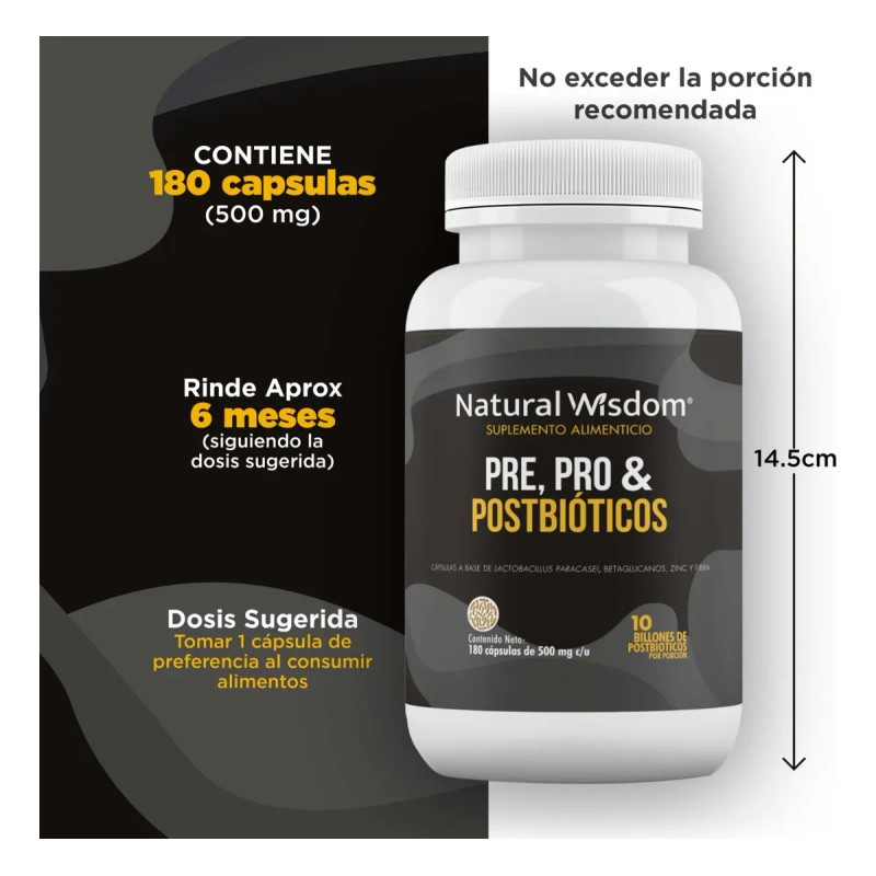 Pre 2 Billones Probioticos 10 Billones Postbioticos 180 Caps