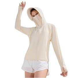 Delicate Pure Color Cool Feeling Sun Protective Suit for Women Trendy Hooded Lightweight Breathable Outfits Hiking Yellow