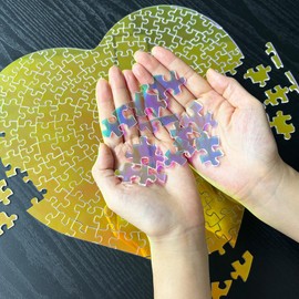 ARTGOW Crystal Clear Acrylic Puzzle, Love Hard Puzzles Cool, Difficult & Funny Heart Puzzle for Adults Perfect DIY Gift for Your Family & Friends