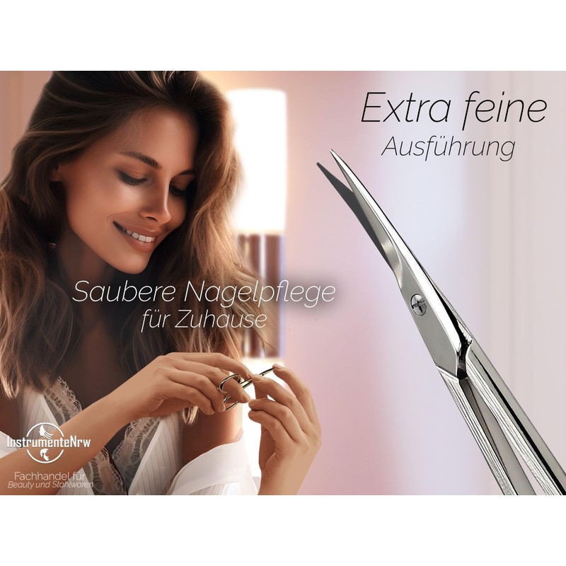 Solingen Erbe Left-Handed Nail Scissors with Curved Blade