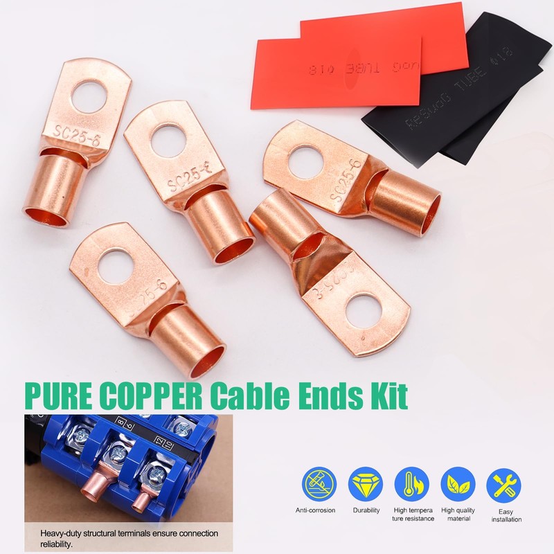 Twidec/160PCS Battery Cable Ends AWG 2 4 6 8 10
