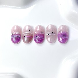 Cozy knit barcode nail - Stiletto / 포근 니트 바코드네일 - 스틸레토