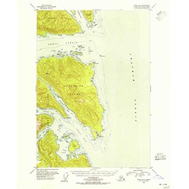 YellowMaps Sitka B 3 AK topo map, 1:63360 Scale, 15 X 15 Minute, Historical, 1948, Updated 1956, 20.8 x 17 in - Polypropylene