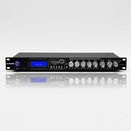 MUSYSIC Professional Audio Receiver & Sound Processor Preamp | Bluetooth, USB/SD, MP3/Aux, FM Radio, Recording Mode | Digital LCD Display | Switchable 110V–220V MU-PRE2H