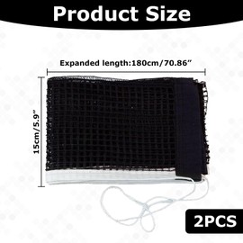 ZFRITP 1.8 m Outdoor Table Tennis Net, Table Tennis Net for Table, Net Table Tennis Table Outdoor, Nylon Table Tennis Replacement Net, Portable Ping Pong Net for Outdoor and Indoor (Black)
