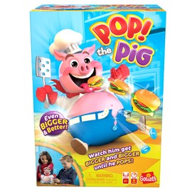 Goliath Pop The Pig - Bigger & Better - Belly-Busting Fun as You Feed Him Burgers and Watch His Belly Grow, Multi Color