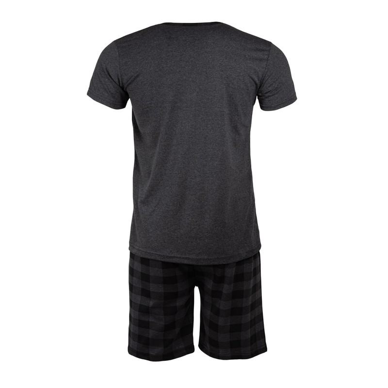 HEYO Men's Short Cotton Pyjamas 2-Piece Set Shorts T-Shirt, dark
