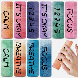 40 Pcs Calm Strips,Calm Strips for Anxiety Sensory Stickers,Fidgets for Classroom Rough Sensory Strips,Sensory Stickers for Anxiety Relief,Calming Strips Calm Down Corner Supply (Calm Words Style)