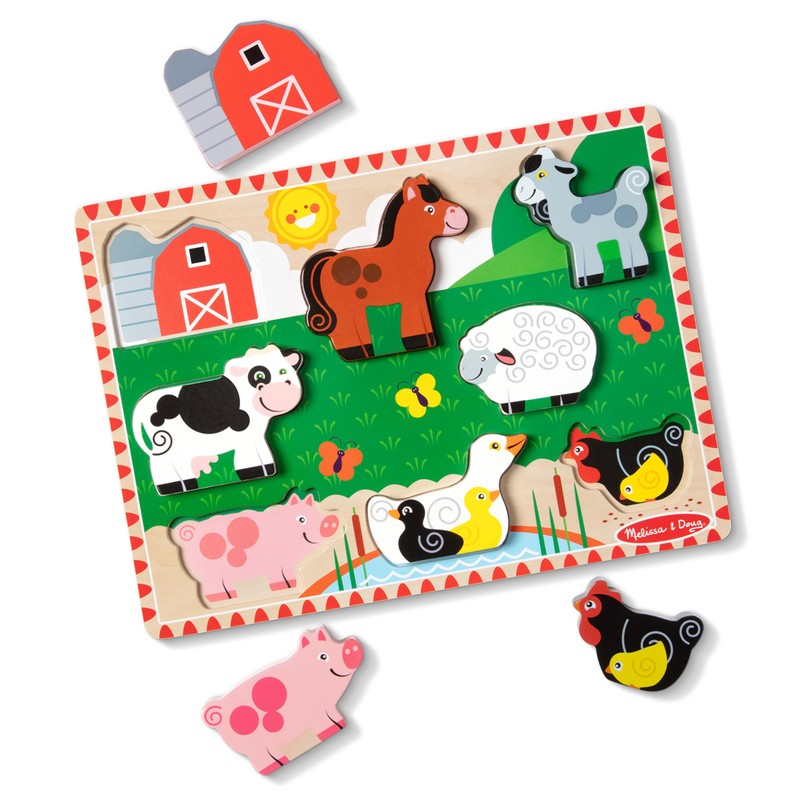 Melissa & Doug Farm Wooden Chunky Puzzle (8 pcs) -