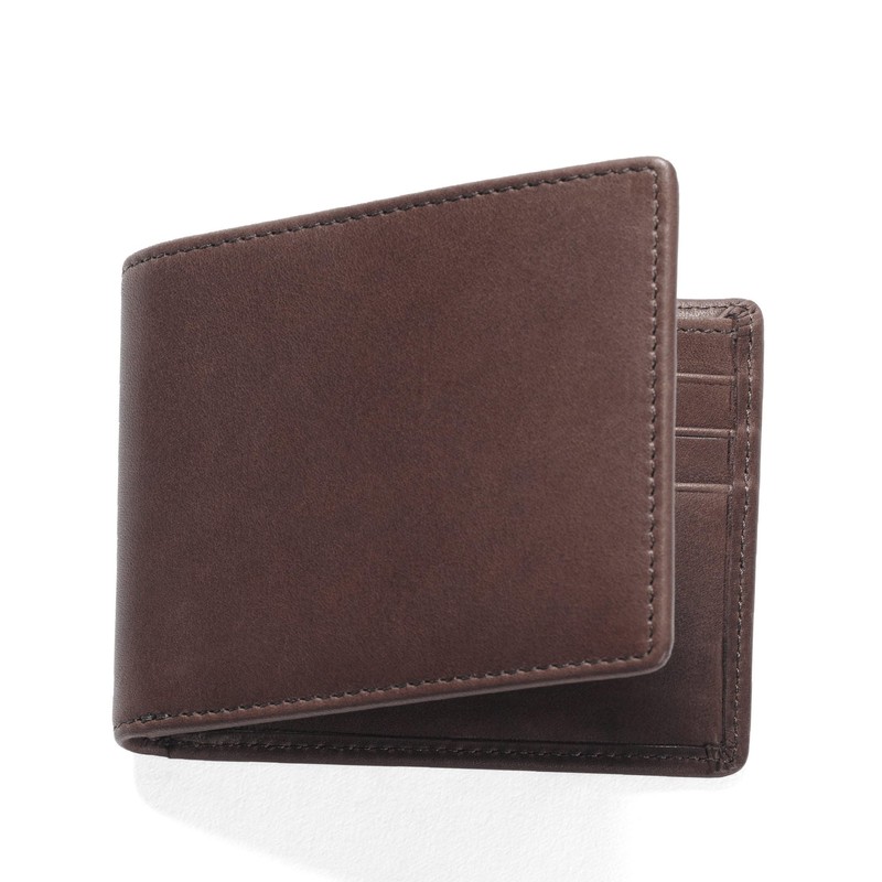 Leatherology Premium Mahogany Thin Bifold Wallet - 6 credit card