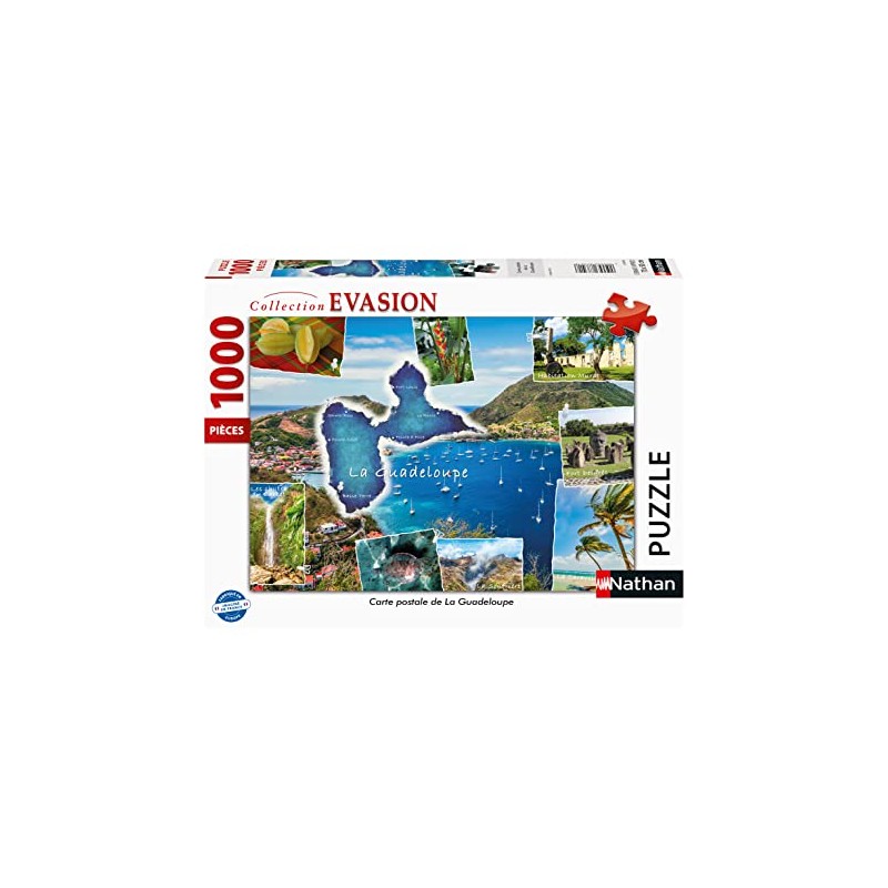 Nathan 4005556873418 1000-Piece Guadeloupe Postcard Puzzle Adults