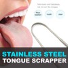 Metal Tongue Scraper Stainless Steel Mouth Health Bad Breath Cleaning