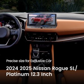 GFJNFG Compatible with 2024 2025 2026 Nissan Rogue Screen Protector 12.3 Inch Touchscreen, For 2024 2025 2026 Nissan Rogue SL/Platinum Accessories Tempered Glass Protective Film Anti Scratch