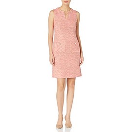 Karl Lagerfeld Paris womens Tweed Shift With Pockets Casual Dress, Clementine, 16 US