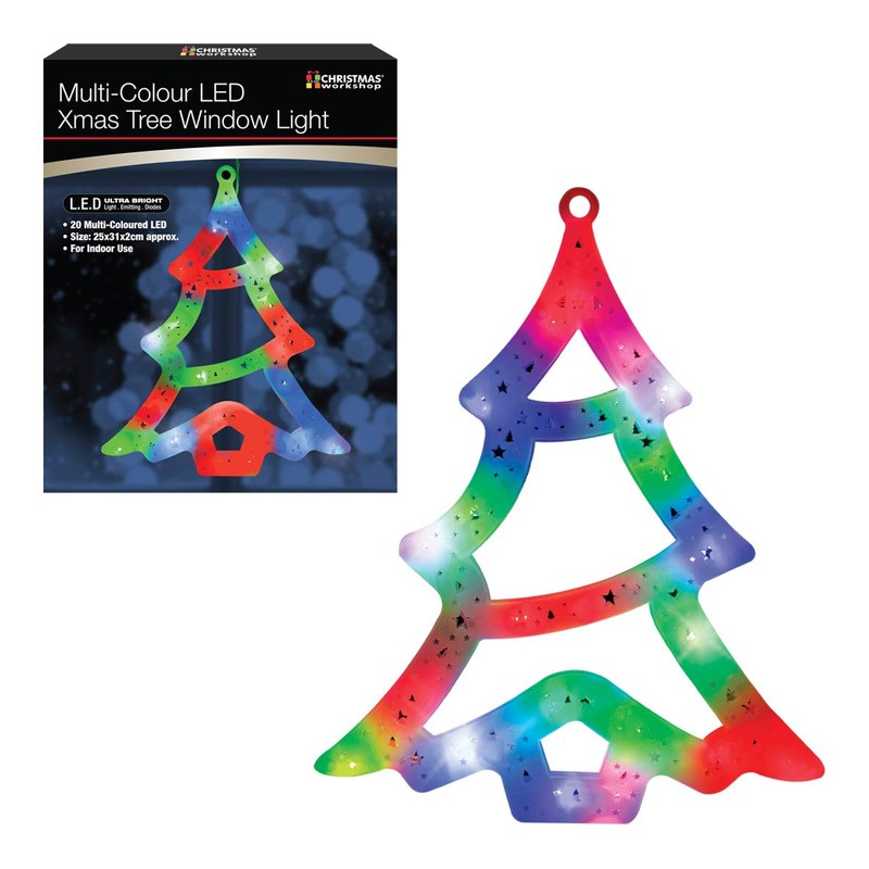 The Christmas Workshop Multi Coloured LED Window Light Christmas Tree