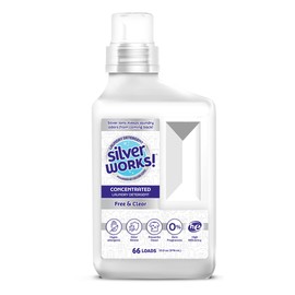 SilverWorks! Powerful Odor Eliminating Laundry Detergent Liquid, Silver Ion Deodorizer Technology, Laundry Odor Eliminator For Clothes, Cleans, Deodorizes & Protects - 33 fl oz, 66 Loads, Free & Clear