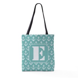 CafePress Monogram Letter E Anchor Nautical All Over Print T 18"x18" Reusable Grocery Shopping Sling Tote Bag