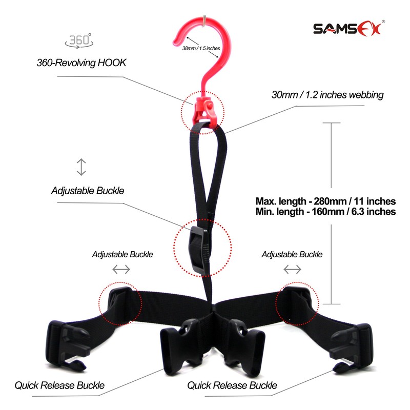 SAMSFX Fishing Wader Boot Hanger Hanging Strap Belt with Swivel