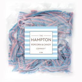 Cotton Candy Sour Belts, 1 Pound Bulk Bag, The Hampton Popcorn & Candy Company