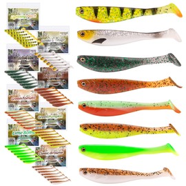 Zite Fishing InZite Pershad Set | 56 Rubber Fish in 8 Colours | 8 cm Soft Bait for Perch and Zander | UV and Natural Colours | Rubber Bait Set for Jig Head Offset Drop Shot Texas Carolina