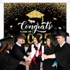 Congrats Class of 2025 Backdrop Black Gold Glitter Graduation Party